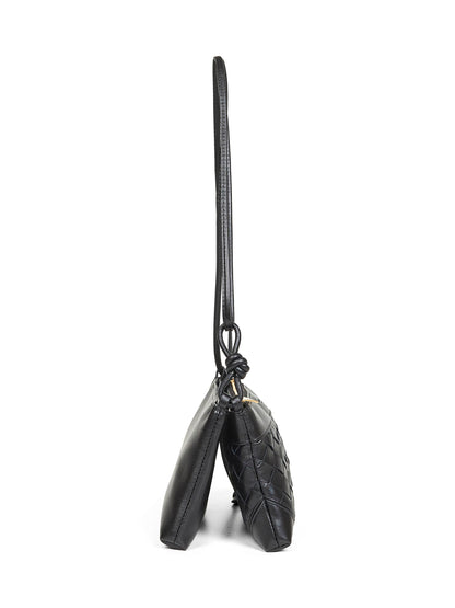 Bottega Veneta Women Black "Andiamo" Double Pouch Crossbody Bag