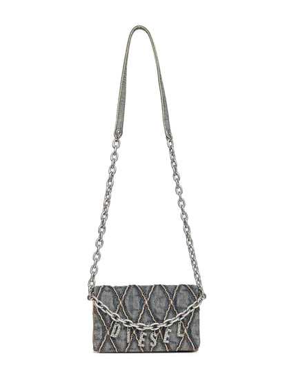 Diesel Women Blue Charm-D Wallet Strap Wallet On Chain