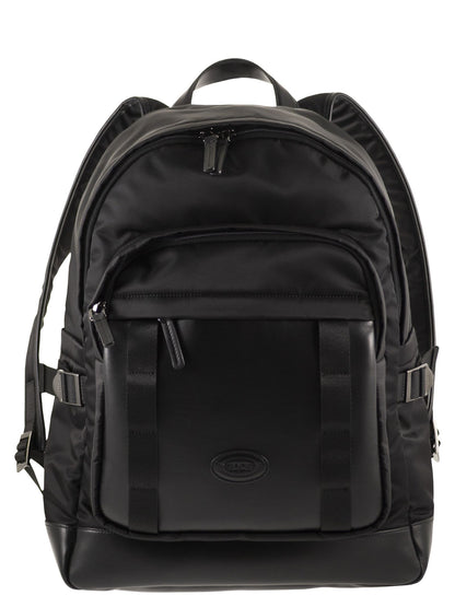 Tod's Men Fabric And Leather Rucksack