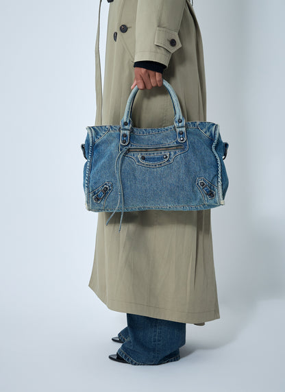 Balenciaga Women Medium Le City Denim Handbag