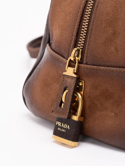 Prada Women Suede `Bowling` Bag