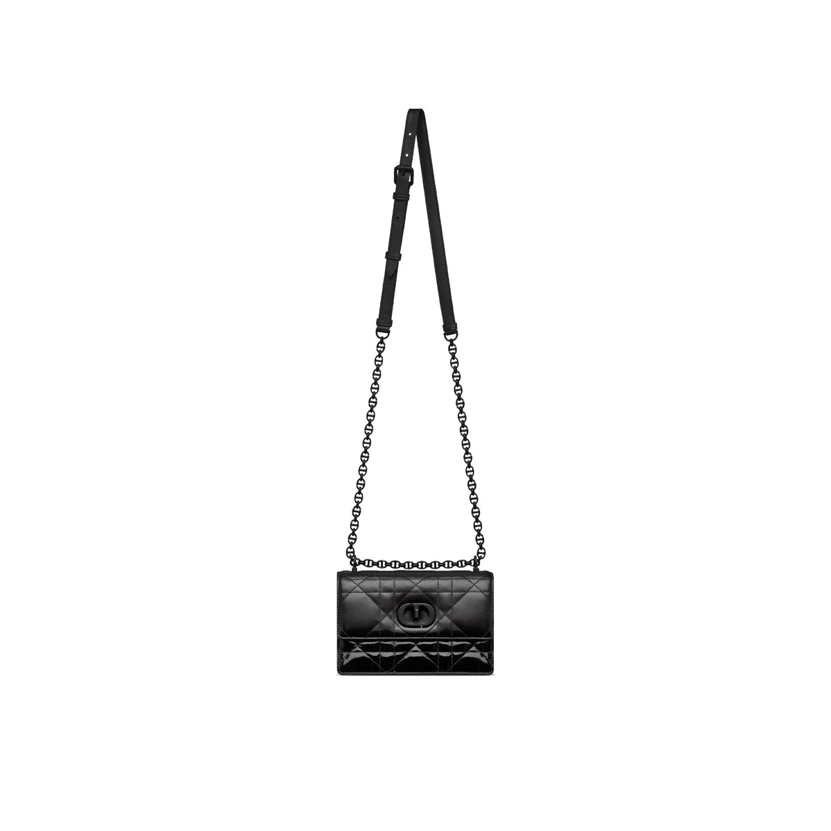 Dior Caro Patent And Matte Shoulder Bag Women