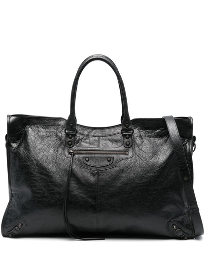 Balenciaga Men City Travel Leather Tote Bag