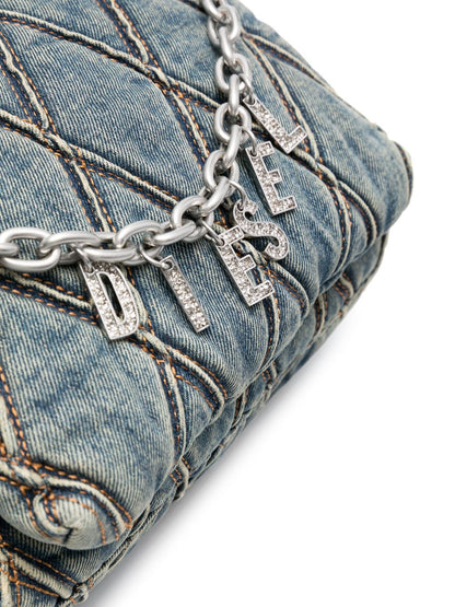 Diesel Women Charm Small Denim Shoulder Bag