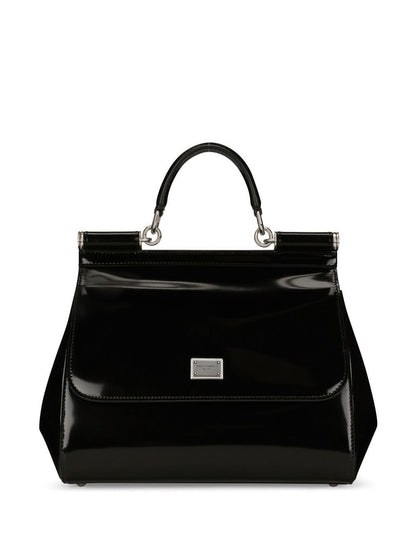 Dolce & Gabbana Women Sicly Large Shiny Leather Handbag