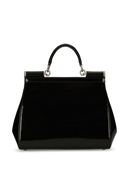 Dolce & Gabbana Women Sicly Large Shiny Leather Handbag