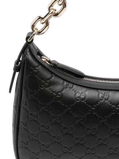 Gucci Women Gg Emblem Large Leather Shoulder Bag