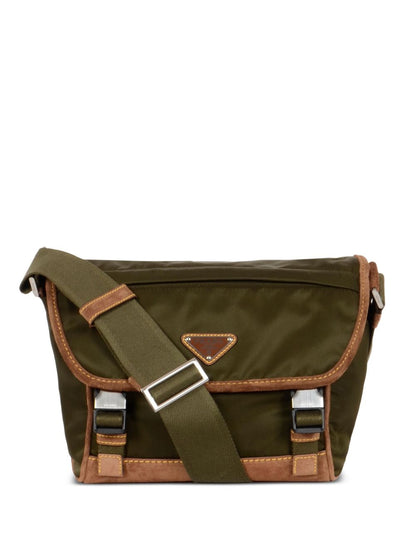 Prada Men Re-Nylon And Leather Crossbody Bag