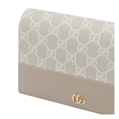Gucci Women Gg Marmont Bi-Colour With Chain Wallet