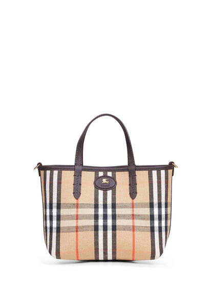 Burberry Women Brown And Beige Bloomsbury Mini Reversible Tote Bag