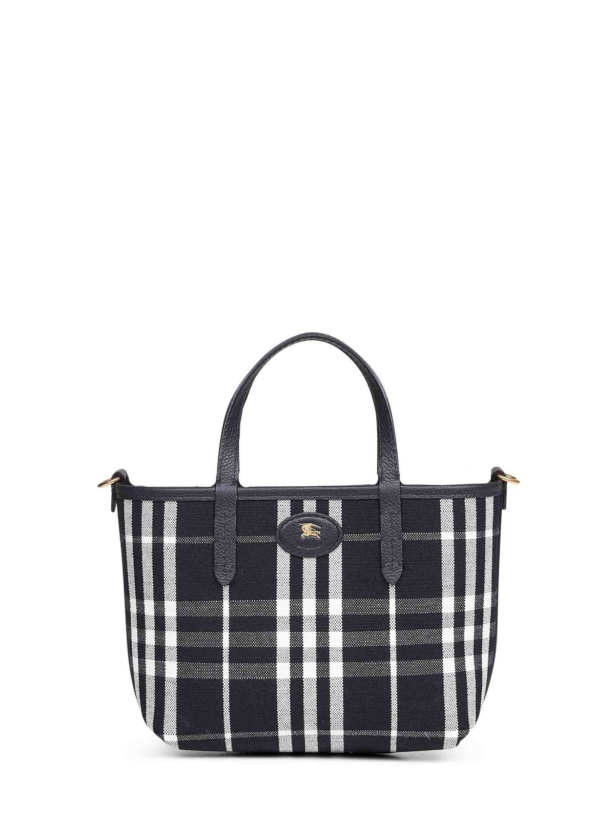 Burberry Women Black And Calico Beige Bloomsbury Mini Reversible Tote Bag