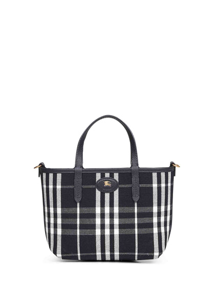 Burberry Women Black And Calico Beige Bloomsbury Mini Reversible Tote Bag
