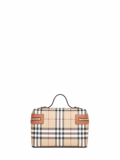 Burberry Women Beige Vanity Check Handbag