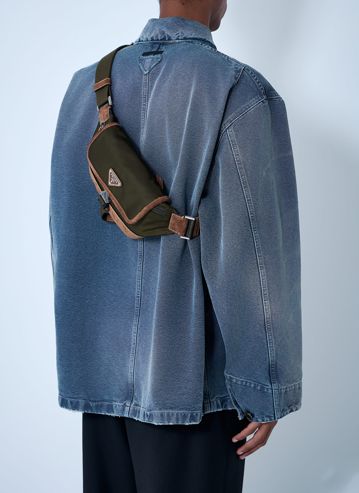 Prada Men Re-Nylon And Suede Belt Bag