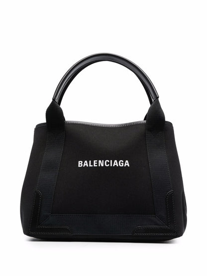 Balenciaga Women Navy Cabas Small Canvas Tote Bag