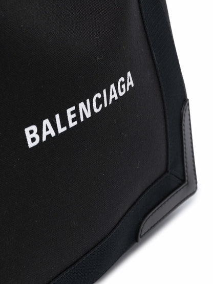 Balenciaga Women Navy Cabas Small Canvas Tote Bag