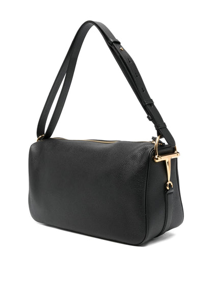 Gucci Women Half Horsebit Leather Shoulder Bag