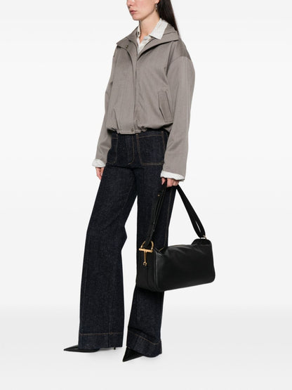 Gucci Women Half Horsebit Leather Shoulder Bag